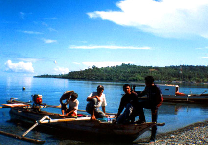 Local community members with boat