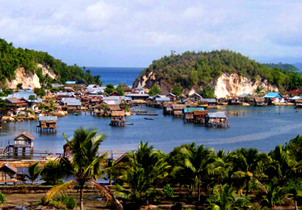 Coastal village in Tojo Unauna