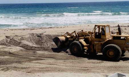 Sand mining on Zeelandia Beach